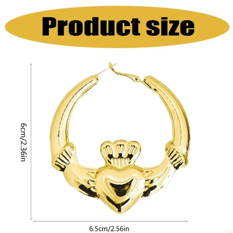 HXBF Деликатный Heart Hoop Серьги для женских ювелирных украшений на День святого