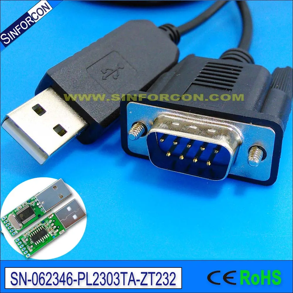 Prolific PL2303TA USB к RS232 DB9pin последовательный кабель адаптера