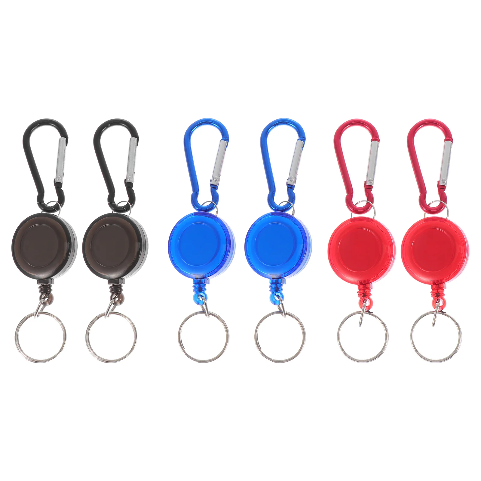 

6pcs Practical Retractable Key Chains Key Reel Rings Retractable Reel Rings