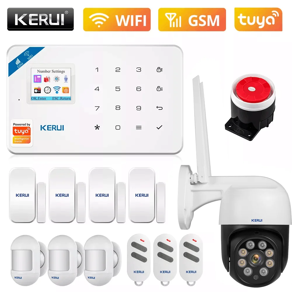 KERUI W181 Tuya APP Control умная беспроводная WiFi GSM сигнализация домашняя система охранной