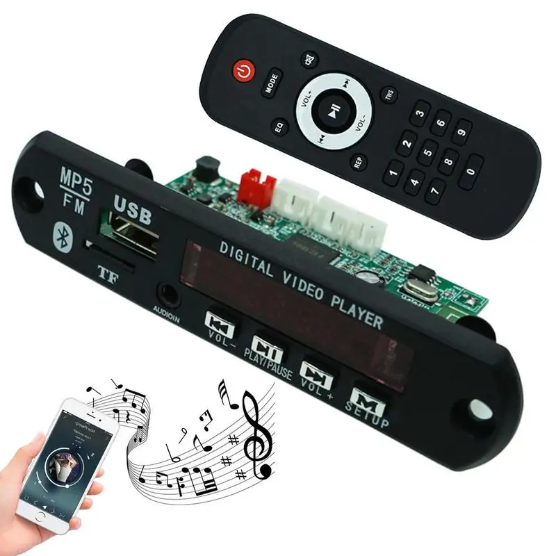 

Wireless 5.0 MP3 Decoders Board 1080P USB TF FM Hands-Free Wireless MP3 MP4 MP5 WMA Audio Module Decoders Board Audio Module Red