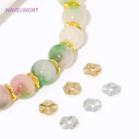 Позолоченные круглые разделители для бусин, медь, 4/6/8 мм, 50 шт