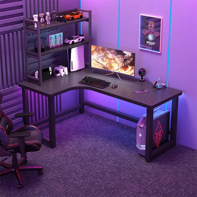 

Минималистичный L-образный игровой стол, настольный компьютерный стол, домашний стол для спальни, письменный стол, угловой игровой стол, книжные полки, компьютерный стол