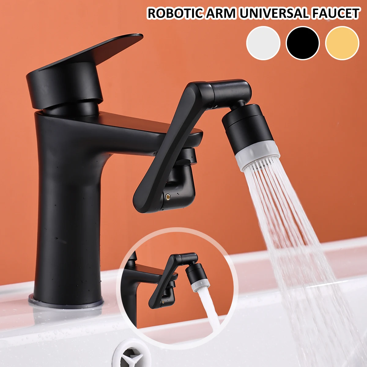 

Faucet Aerator 1440° Rotating Faucet Extender Aerator Swivel Faucet Extender Sprayer with 2 Water Modes Kitchen Sink Rotatable