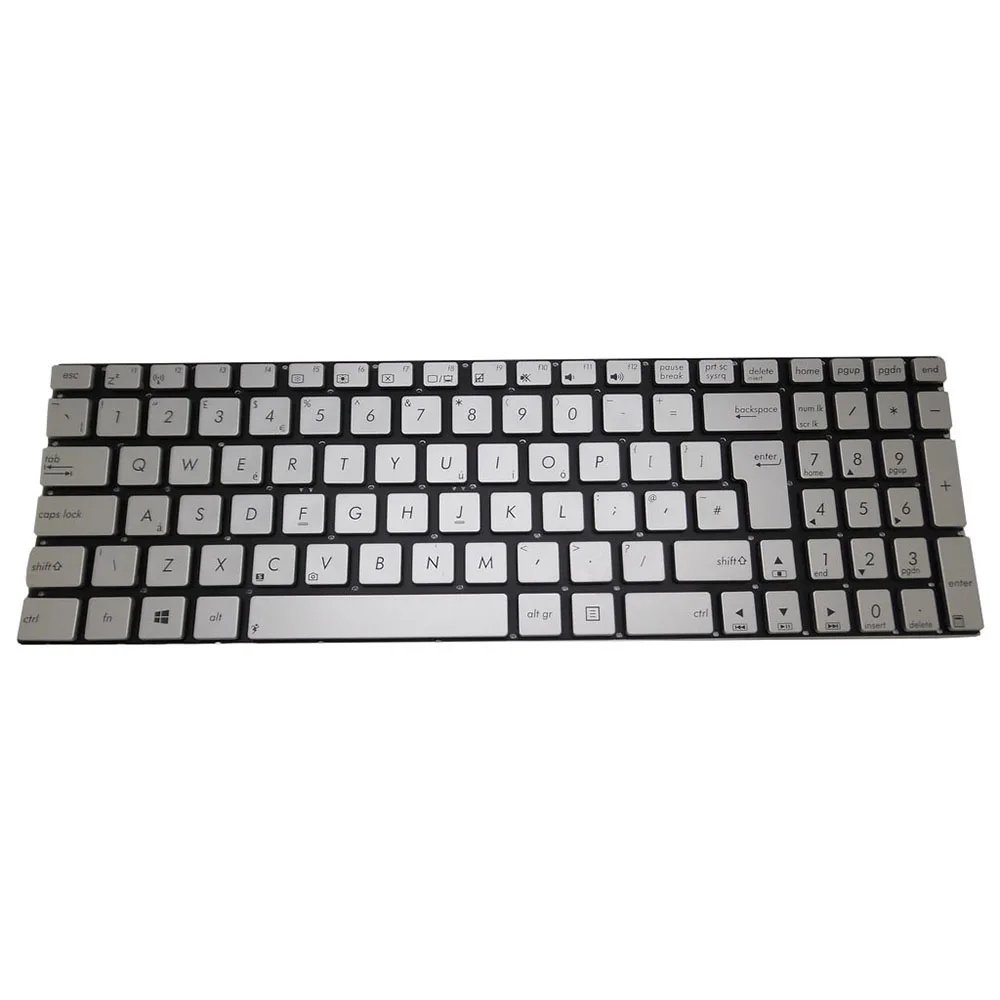 Клавиатура для ноутбука ASUS N76V N76VB N76VJ N76VM N76VZ R501DP R501VB R501VJ R501VM R501V Silver UK United Kingdom без