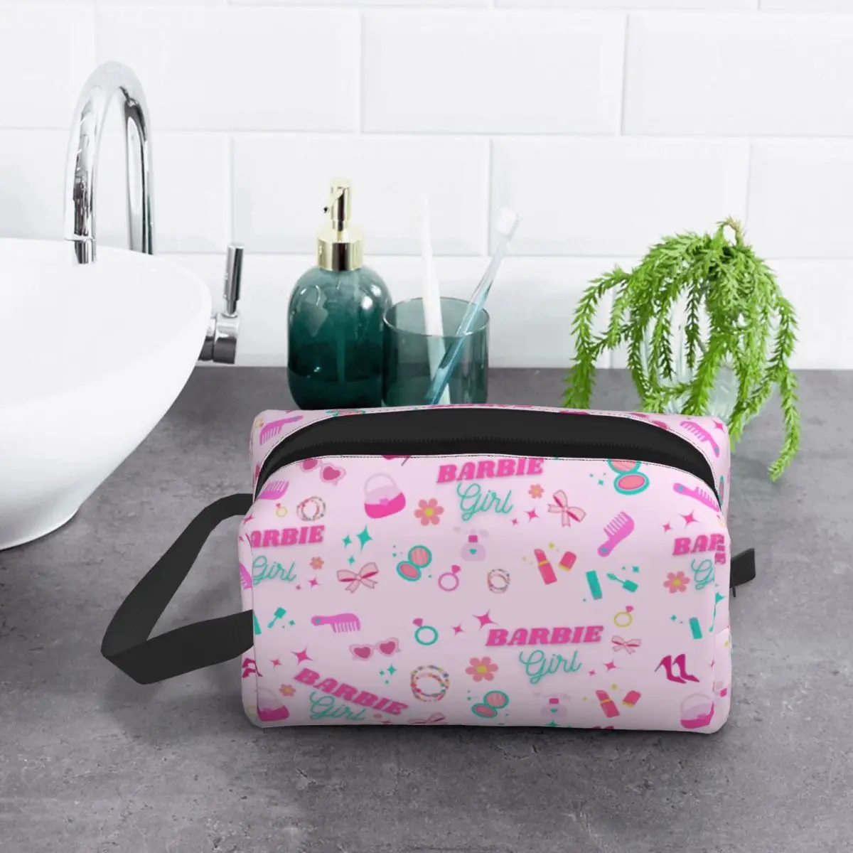 Пластиковая сумка для туалетных принадлежностей на заказ женщин аниме Барби
