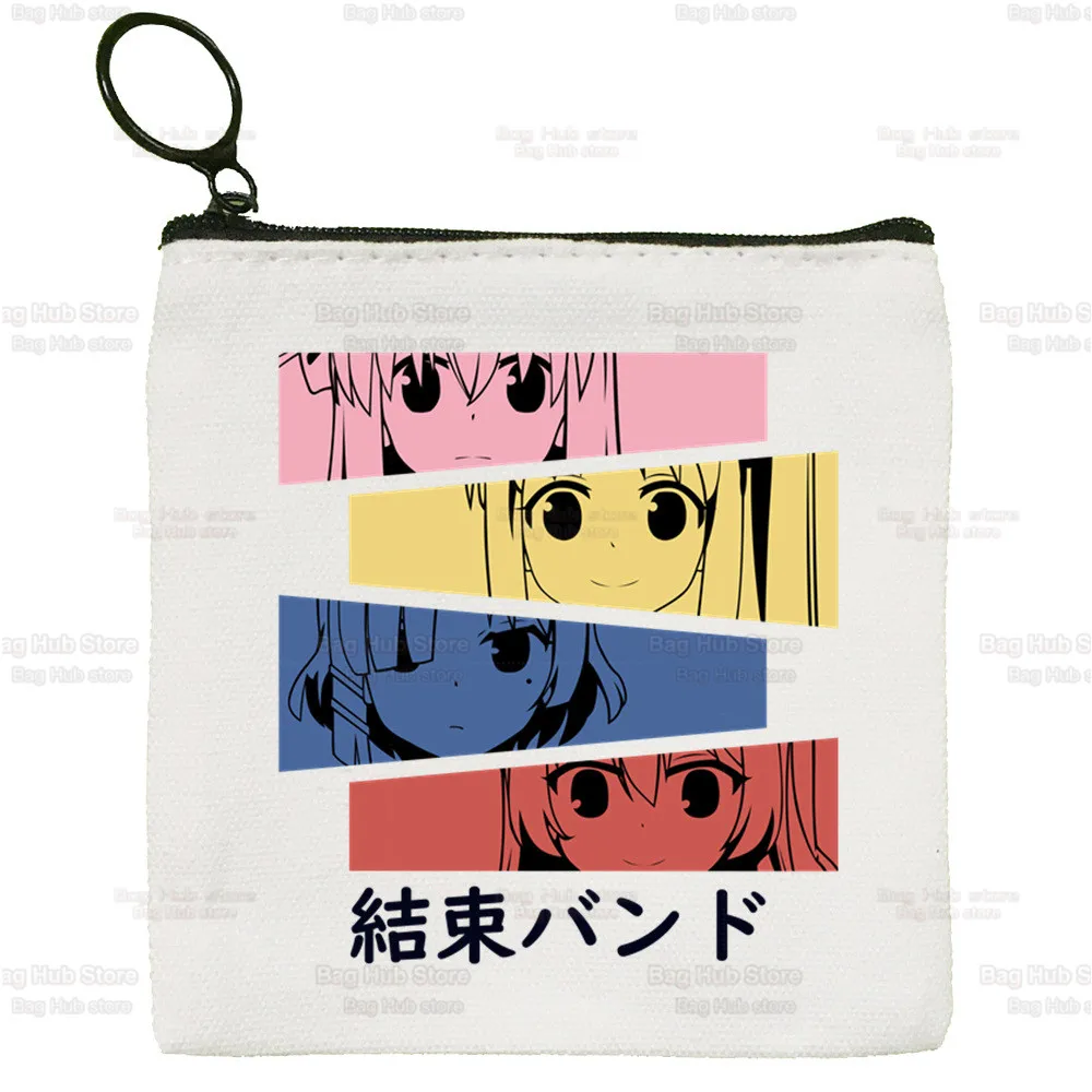 Bocchi The Rock Simple Canvas Coin Purse Cute Kessoku Band Cartoon Key Case Hitori Gotou Lady Bag Coin Storage Bag