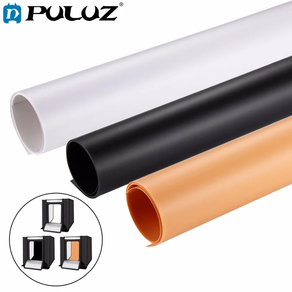 

PULUZ 3 шт. 73,5x37,5 фон для фотосъемки из ПВХ бумажные наборы для фотостудии тент коробка черный белый желтый