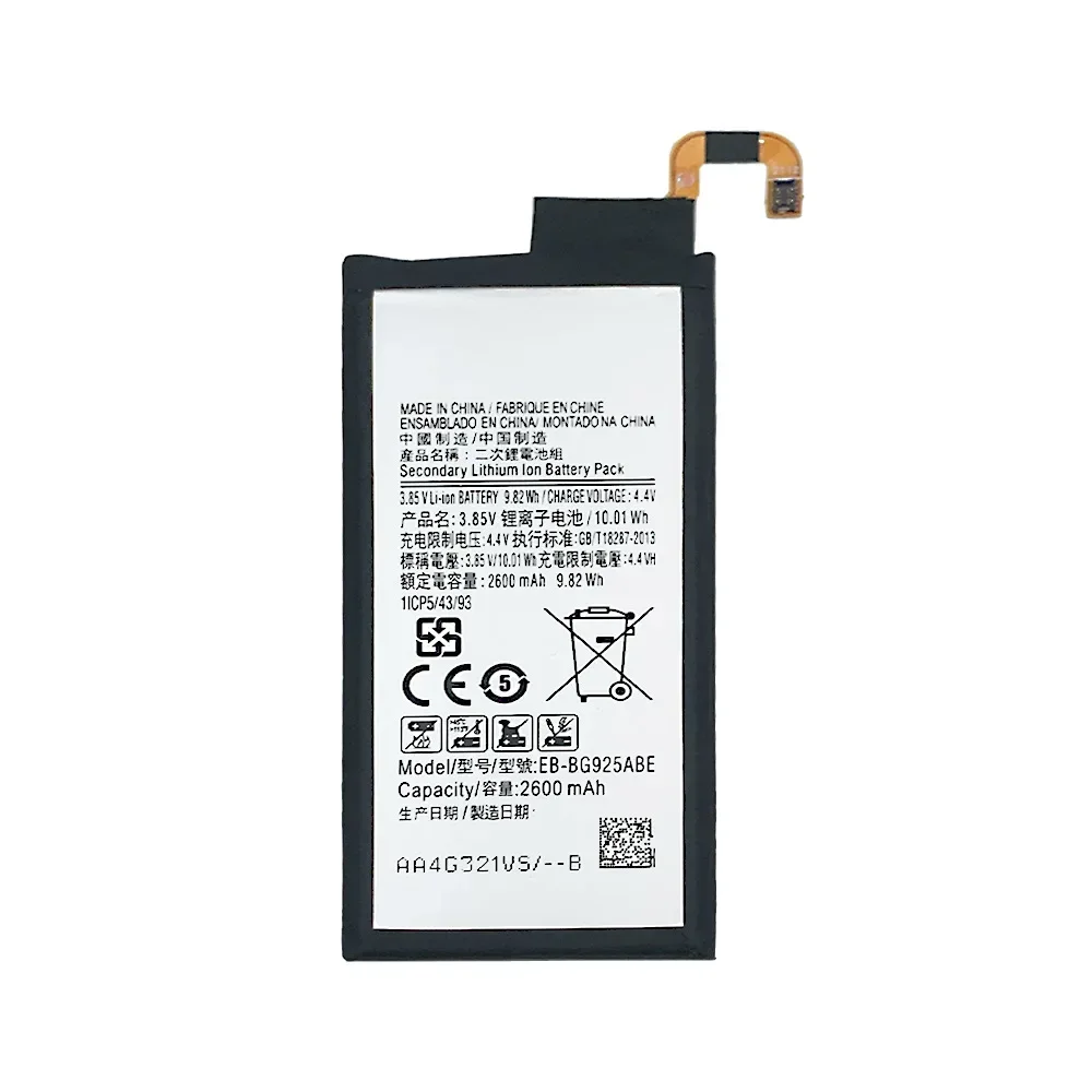 Сменный аккумулятор EB-BG925ABE 2600 мАч для Samsung GALAXY S6 Edge G9250 G925FQ G925F G925S S6Edge G925V G925A