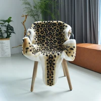 american style artificial fur deer shaped rug home decoration soft touch faux fur leopard shaped sofa blanket chair pad