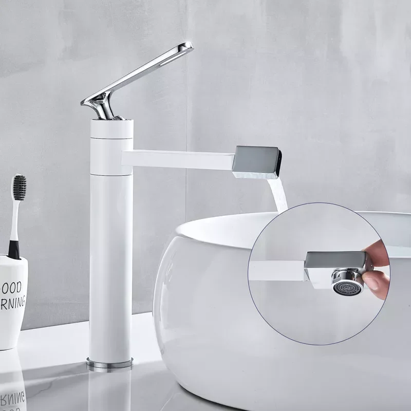 

Luxury rotation multiple Bathroom Sink Faucet Deck Mount Rotation Spout Brass One hole mixer crane tap short or tall