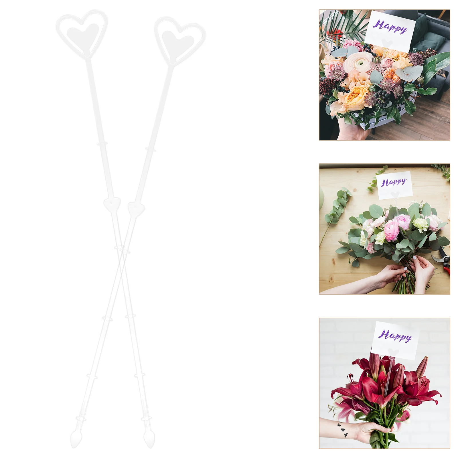 

Picks Floral Holder Flower Holders Wedding Bouquet Clear Straight Head Clips Pick Arrangement Diy Gift Clip Place Name Note
