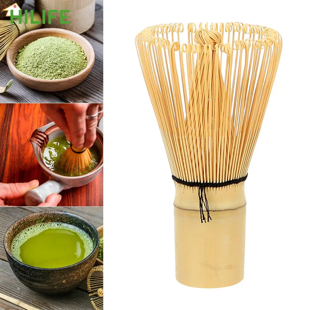 

HILIFE 100 Matcha Green Tea Powder Whisk Teaware Kitchen Accessories Japanese Ceremony Bamboo Chasen Tea Tool Tea Brush