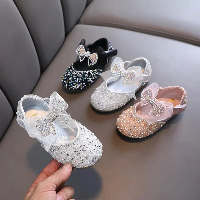 

Летняя обувь с перекрестными границами, новая Корейская версия, кожаные туфли для девочек, принцесс, маленькая девочка