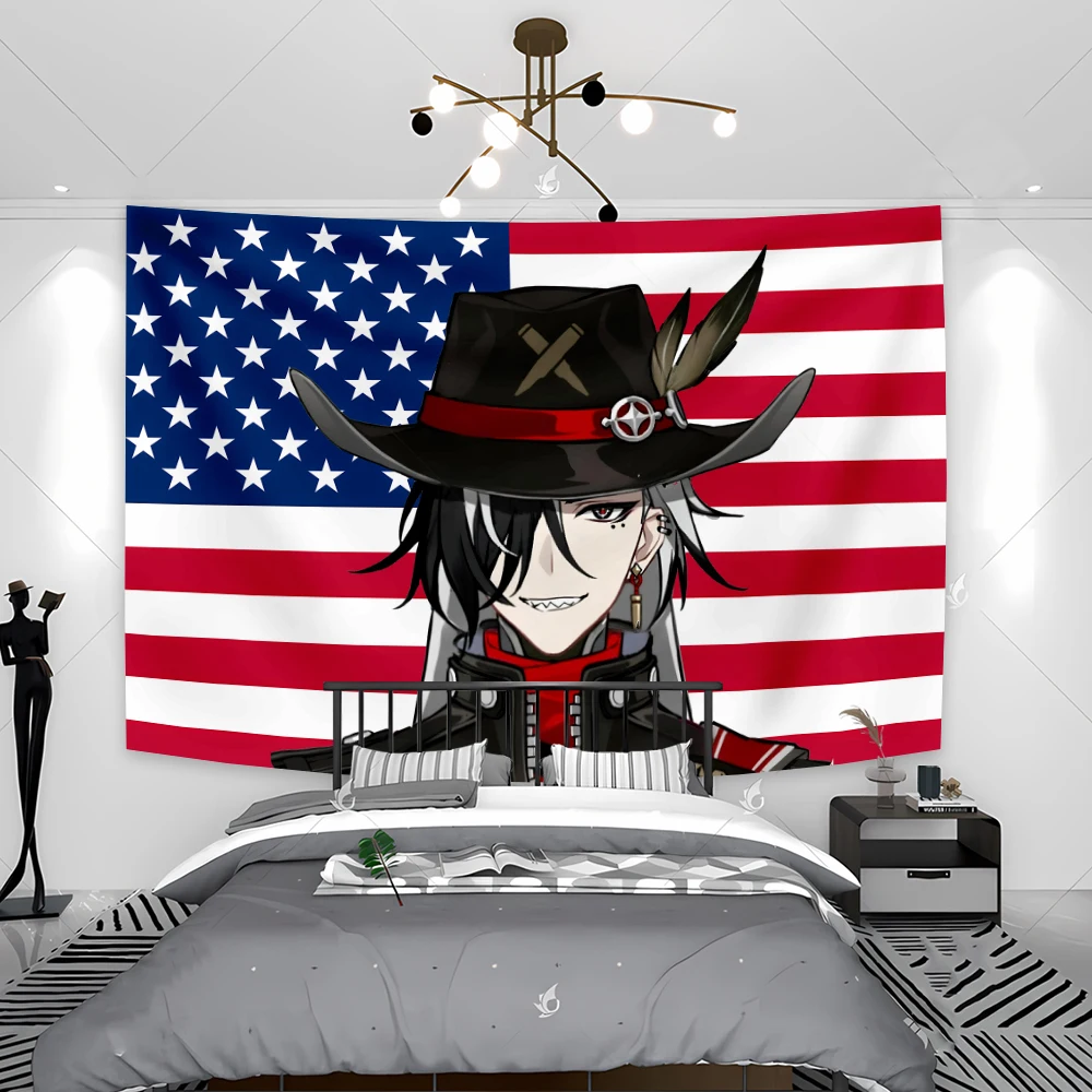 

Гобелен Boothill, флаги аниме, художественные постеры, декор для спальни, гостиной, общежития, эстетический настенный гобелен с принтом, баннер, фон, ткань