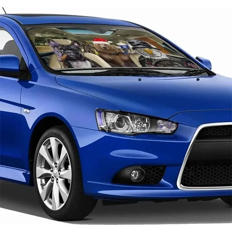 Солнцезащитный козырек с рисунком собаки для лобового стекла забавные животные