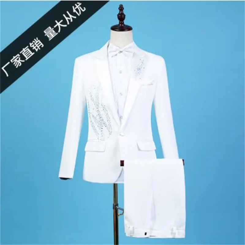 

Performance suits men's blazers diamond jackets male korean self-cultivation host singer adult chorus wedding groomsmen dress