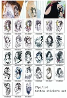 2022 wholesale flower half arm tattoo stickers set men women waterproof totem chest fake tattoo big picture color sexy tattoos