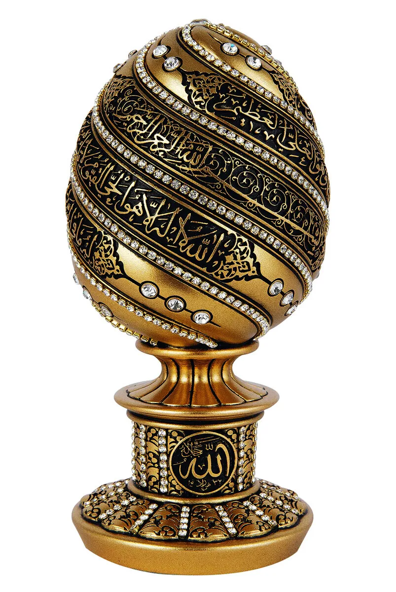 

IQRAH яйцо Ayetel Kursi Кристалл Кубический цирконий религиозный подарок безделушка (большой размер) желтый