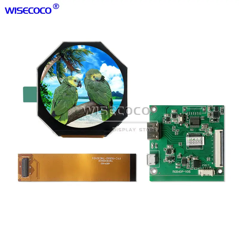 ЖК-дисплей WISECOCO 3-дюймовый круглый экран круговой TFT IPS ЖК модуль 480x480 драйвер