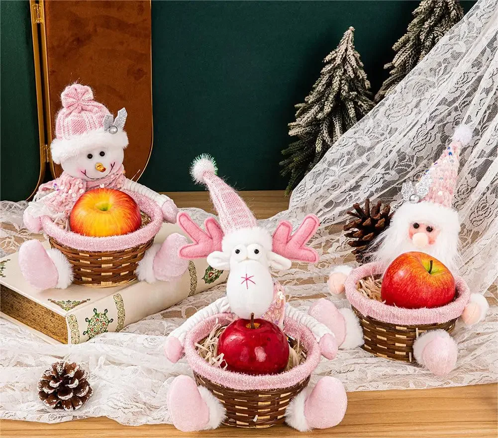 Neue Weihnachts Dekoration Rosa Obstkorb Kinder Große Geschenkeembali Sü Baş펀 Korb Geschenke Desktop-Dekoration