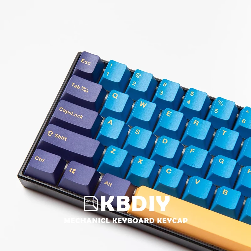 KBDiy Double Shot PBT колпачки для ключей 127 клавиш OEM профиль синий пользовательский