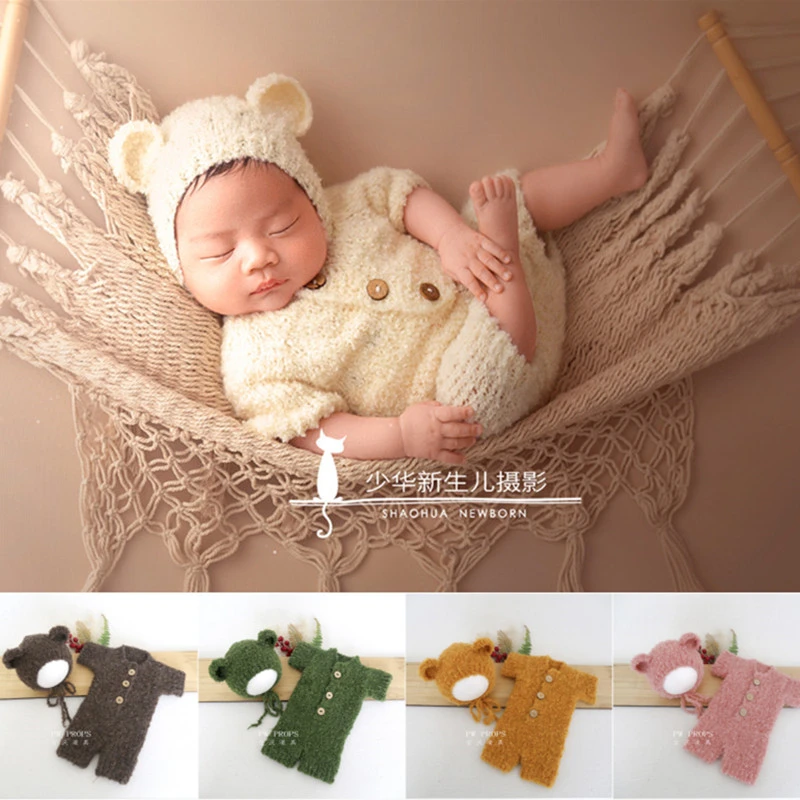 Dvotinst Newborn Photography Props Cute 2022 Tiger Outfits Hat Dolls Theme Bear Fotografia Accessories Studio Shoots Photo Props