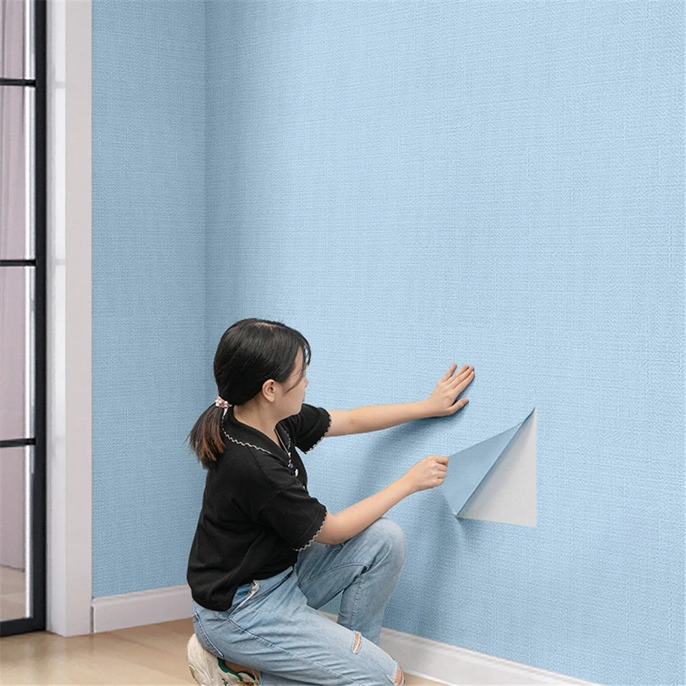 Матовые однотонные обои Macaron наклейки для обновления мебели кабинета Виниловая