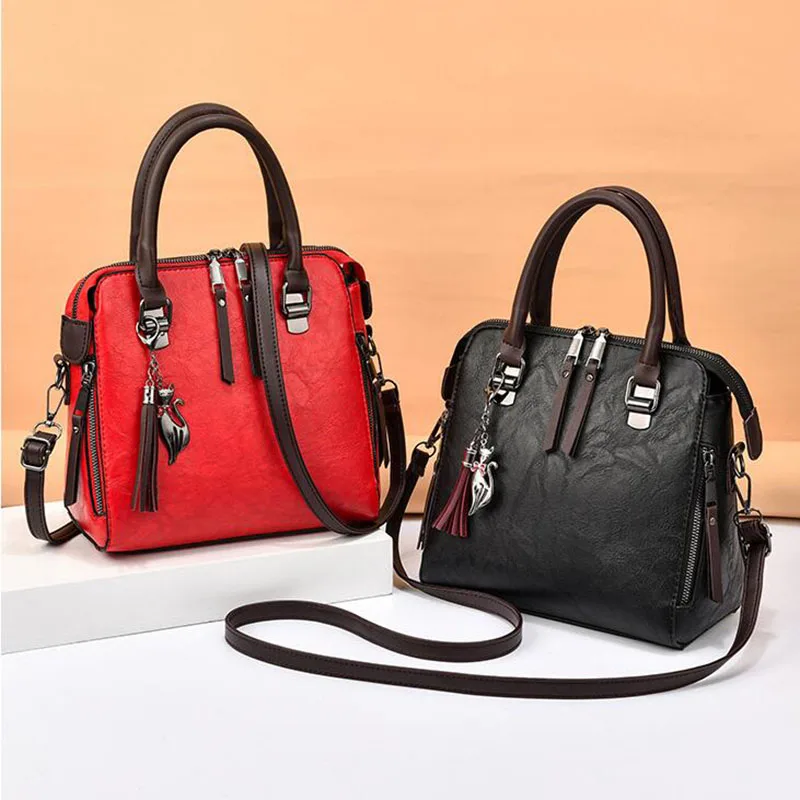

Fashion Women Handbags Luxury Tote Bag Fringed Pendant Shoulder Bags High Quality Leather Messenger Bag Satchels Bag Female Bags