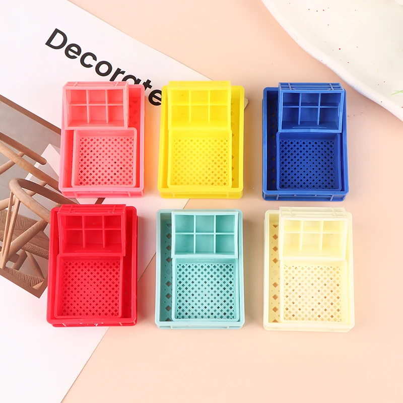 

3pcs/set Dollhouse Miniature Plastic Frame Storage Basket Vegetable Food Basket Fruit Washing Basket Doll House Life Scene Decor
