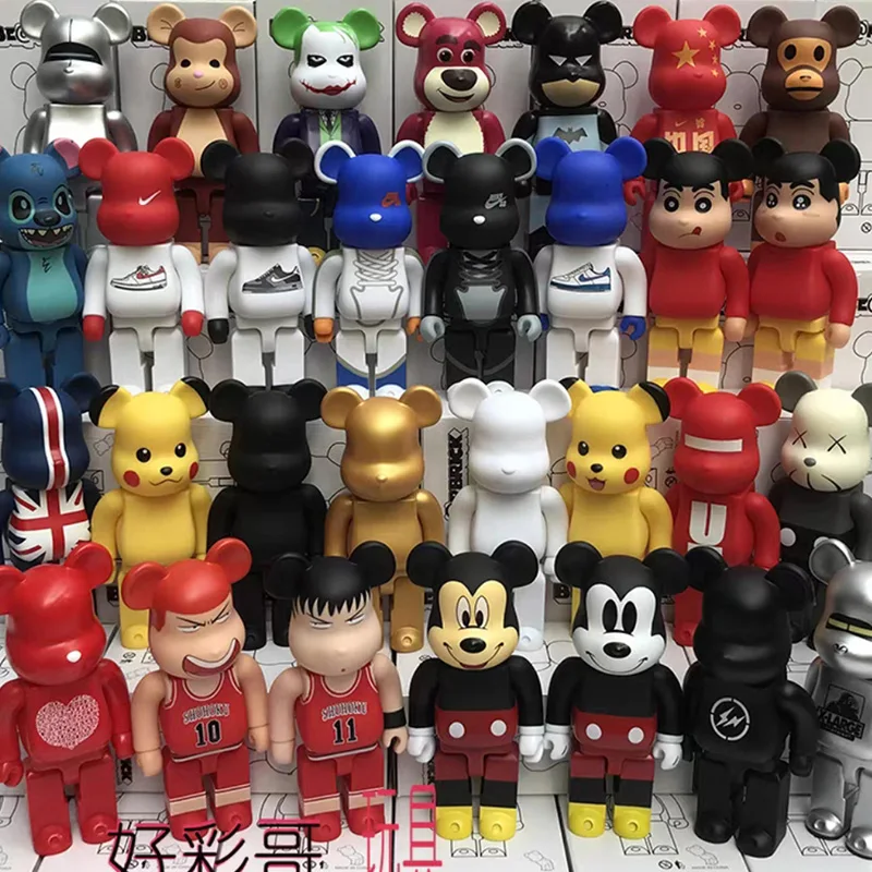 

Be @ rbrick 400% 28 см медведь кирпич экшн-фигурки Горячие! Модное украшение, домашние игрушки с аниме, мультяшная кукла, детские подарки