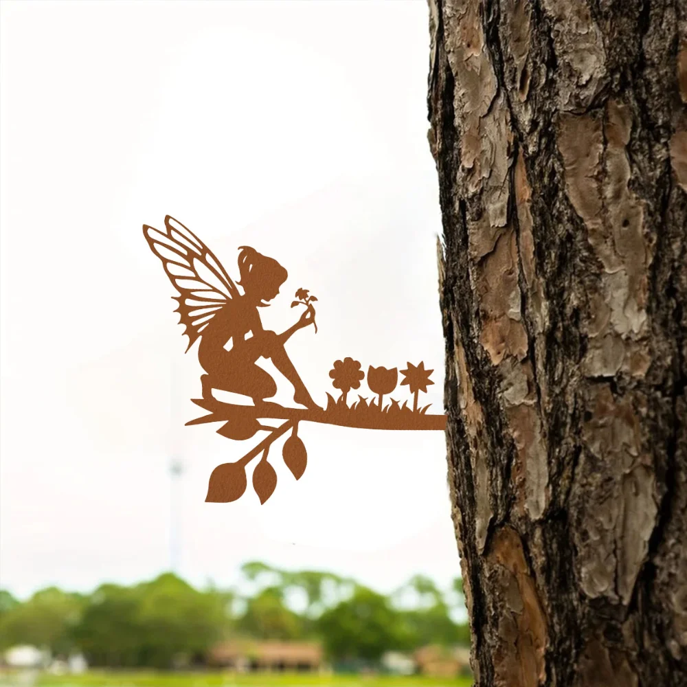 Мечтательная Цветочная Ветка Со Стальным Силуэтом Украшение На Стену