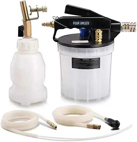 

UNCLES Oil Changer Vacuum Fluid Extractor Pneumatic/Manual 6.5 Liter with pump Tank Remover and Brake Bleeding Hose Convenient O