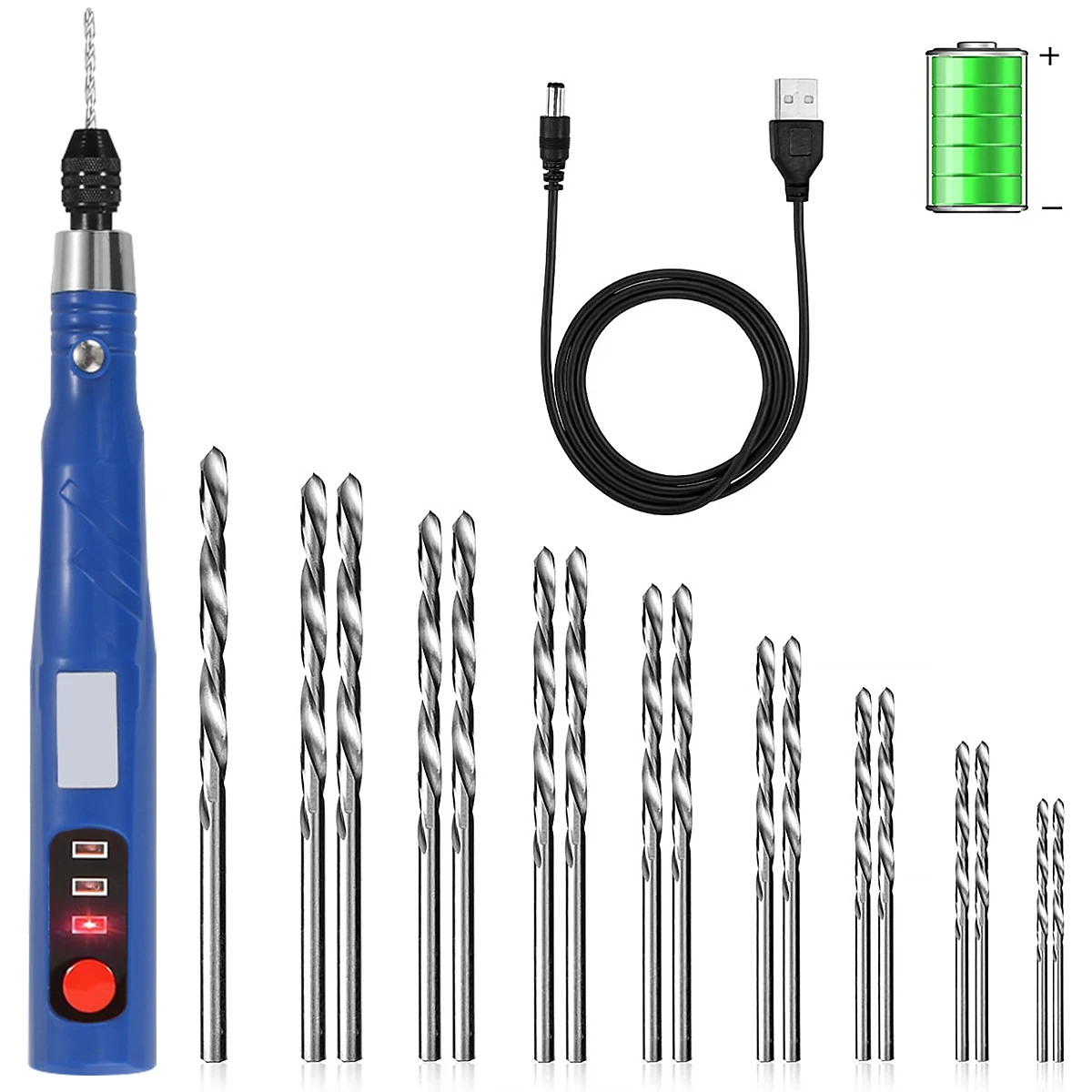 

Электрическая ручная дрель, беспроводной вращающийся инструмент с 3 регулируемыми скоростями, 2000 мАч, перезаряжаемая гравировальная ручка, беспроводная