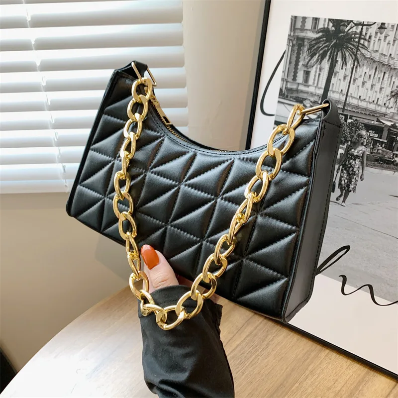 

2022 Diamond Advanced Shoulder Bag Women All-match Niche Chain Fashion Textured Shoulder Bag