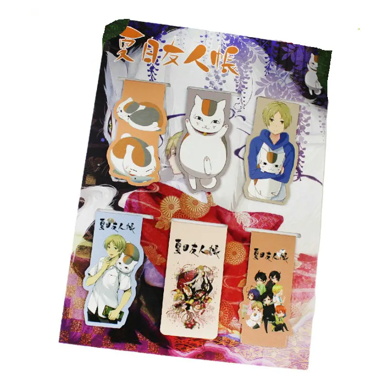 6pcs Natsume Yuujinchou Anime Magnetic Bookmark Magnet Bookmark Child Student Kawaii Gift Bookmarks Office Stationery