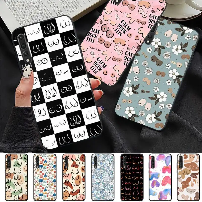 

Boobs Art Print Phone Case for Huawei P30 40 20 10 8 9 lite pro plus Psmart 2019 cover