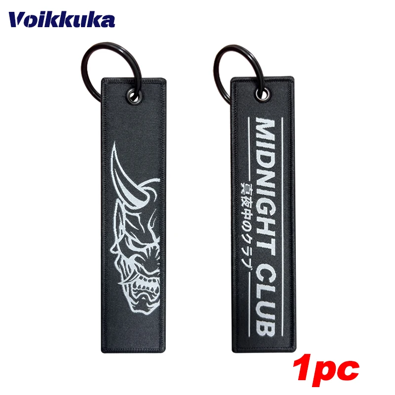 

1 шт./2 шт./3 шт. комплект полуночной клуб Они маска с обеих сторон вышивка узоры забавная бирка брелок мотоцикл