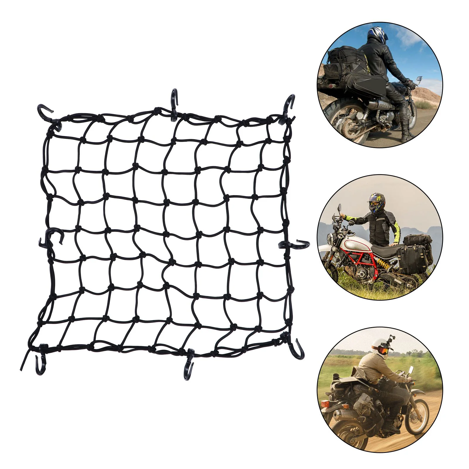 

Net Motorcycle Cargo Bike Luggagebungeerack Package Netting Mesh Cord Tie Down Latex