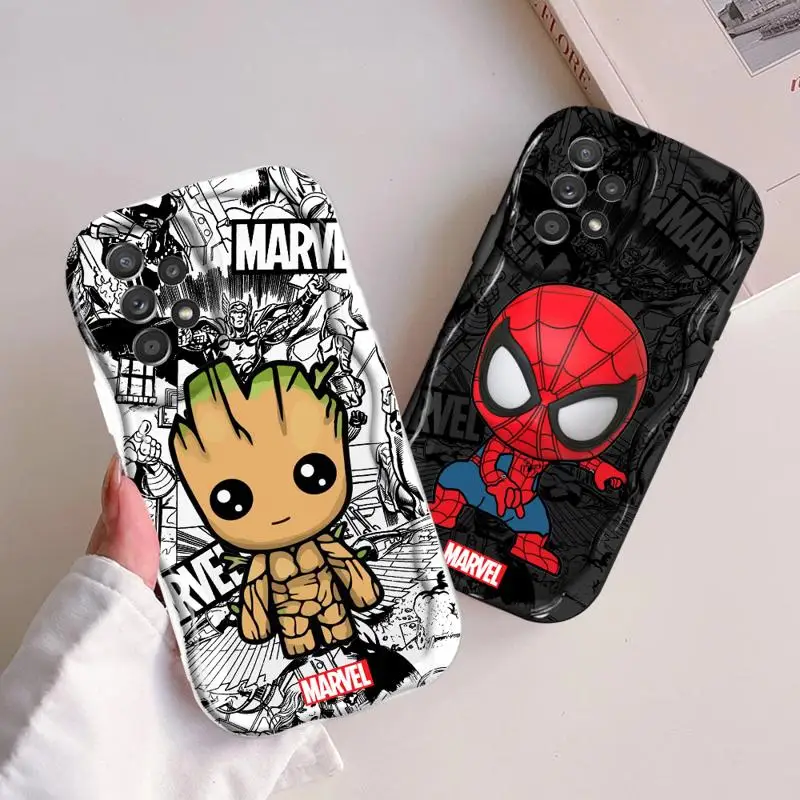 Чехол с героями мультфильмов Marvel Groot Человек-паук для Samsung Galaxy A20 A30 A10 A03 Core A71 A51 4G A50