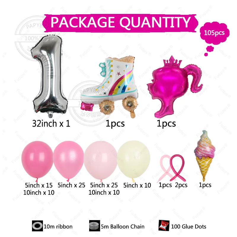 105 шт. детский воздушный шар из алюминиевой фольги для куклы Барби