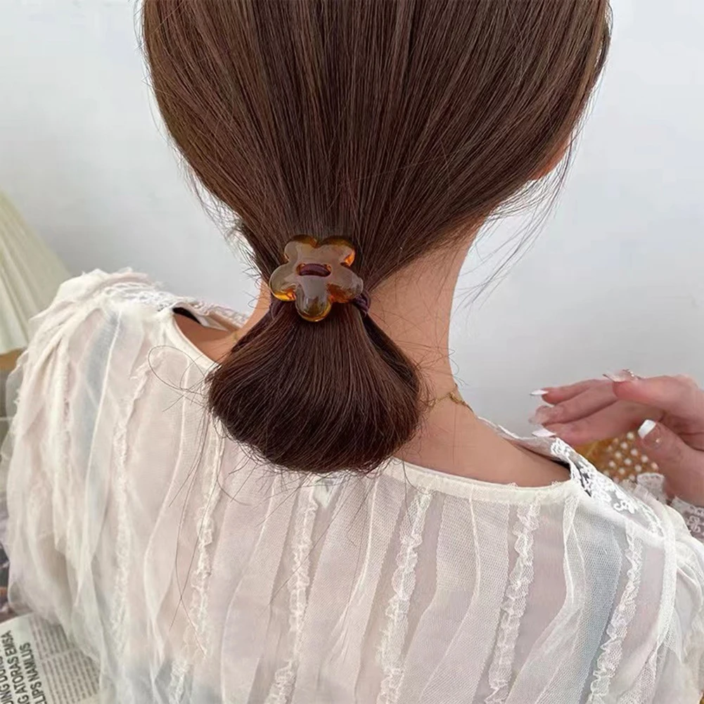 

2023 Hair Tie High Elastic Ponytail Holder Korean Style Flower Rubber Band Scrunchie Fashion Women Hair Rope