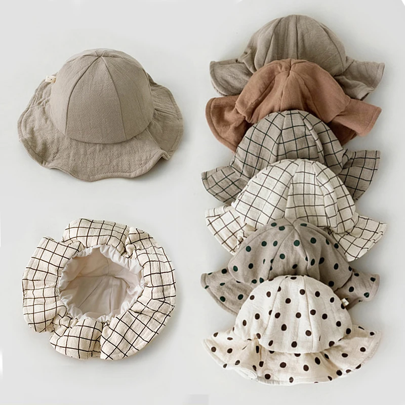 

New Baby Hat Summer Infant Baby Accessories Girl Beach Sun Hat Outdoor Big Brim Kids Toddler Girl Bucket Cap Bonnet Enfant