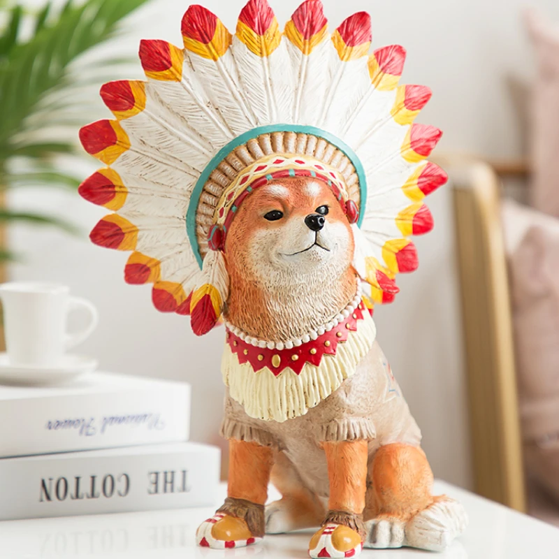 

Персонализированные украшения для гостиной, декор на половину приседания, Сиба-ину, ТВ-шкаф, настольное украшение для дома, прихожей, подарк...