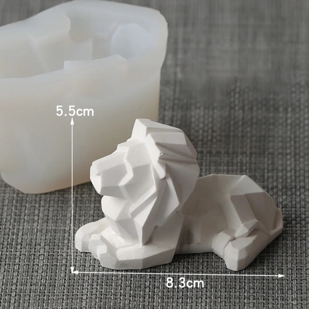 Геометрическое украшение в виде льва и свечи силиконовая форма сделай сам форме