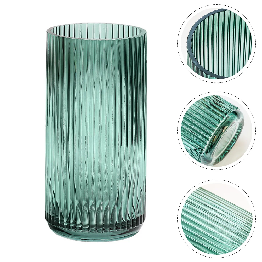 

1PC Glass Flower Arrangement Bottle Dried Flower Decorative Prop (Dark Green)