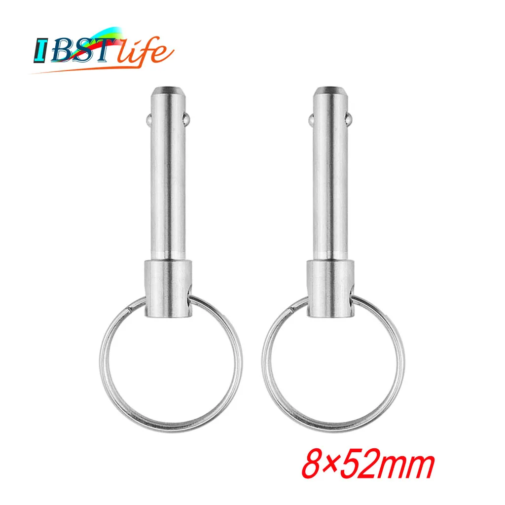 

2PCS 8mm Stainless Steel 316 Marine Grade Double Ball Quick Release Pin for Boat Bimini Top Deck Hinge Marine Boat