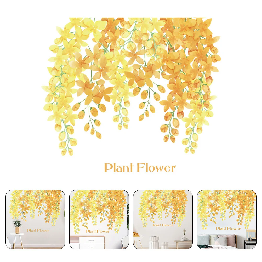 

2 Sheets Yellow Maple Leaf Wall Decors Self-adhesive Wall Stickers Home Decors
