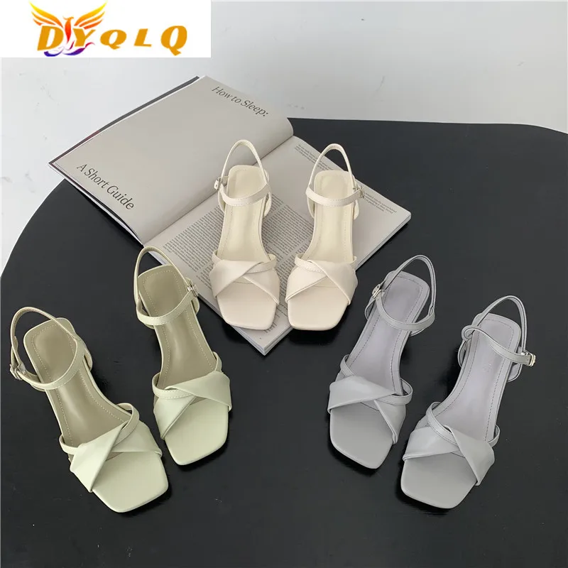 

Fashion Sandals Womens Thick Heel Casual Ladies Open Toe Shoes Sexy Dress Sandals Ankle Straps Summer 2022 Mujer