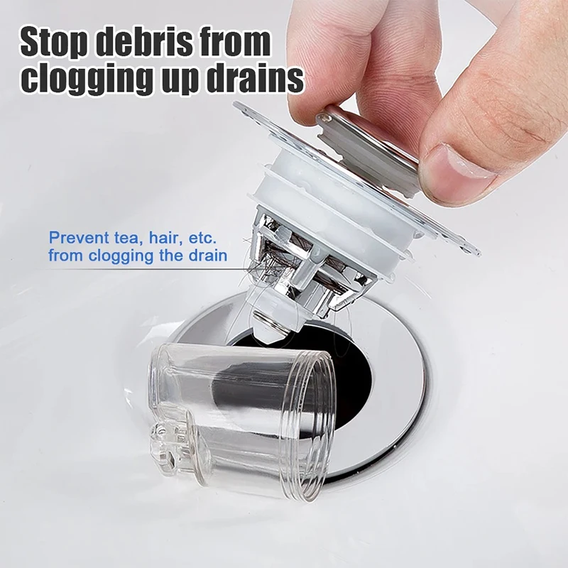 

Electroplated Drain Filter Bounce Core Sink Filter for Bathroom Basin Pop-Up Sink Strainer Bathtub Stopper Sink Drain Accessory